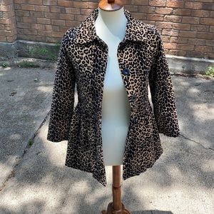 Copper Key Stylish Leopard Print Pea Coat Girls
